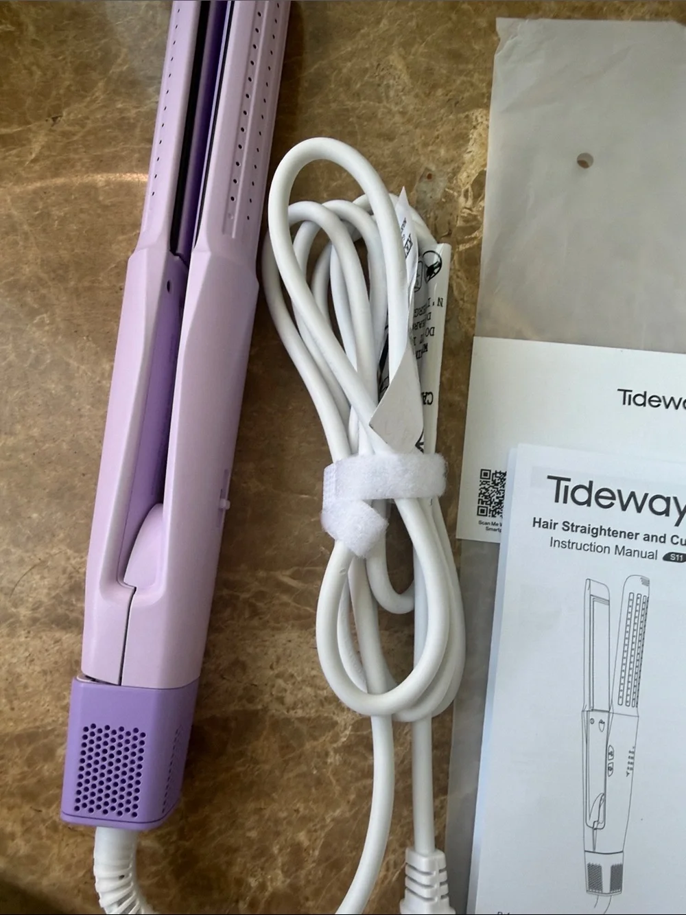 NEW Open Box Tideway Glacier  3-in-1 Hair Straightener & Curling Iron | Purple